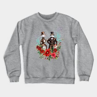 What could be more romantic than a steampunk  snowman and steampunk snowwoman Crewneck Sweatshirt